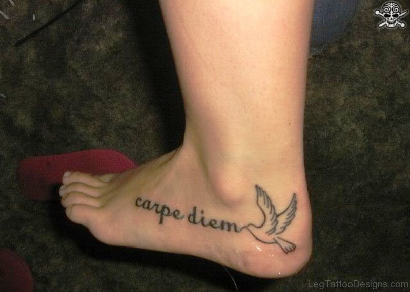 Carpe Diem Tattoo With Flying Bird
