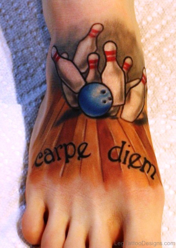 Carpe Diem With Bowling Tattoo Design