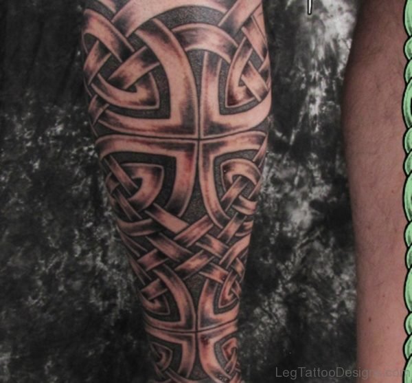 Celtic Knotwork Calf Tattoo