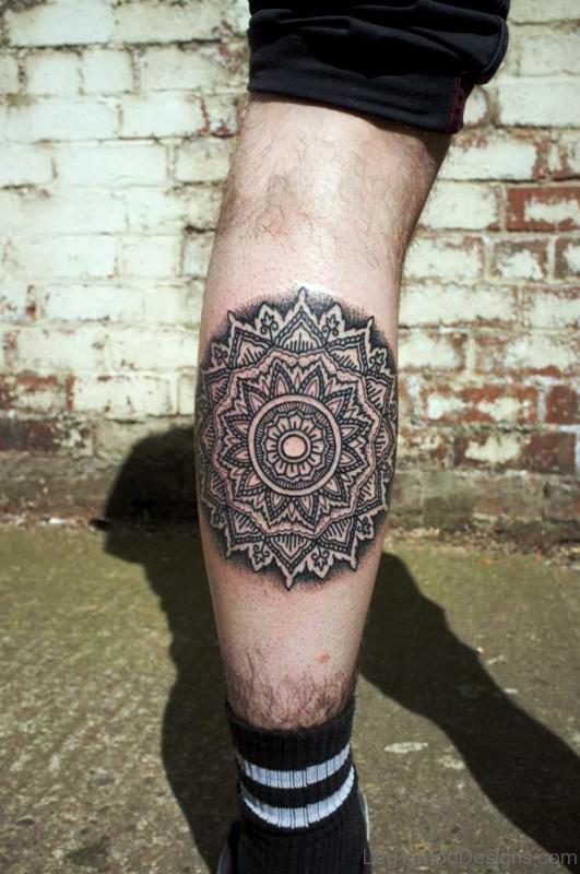 Celtic Tattoo Design On Calf