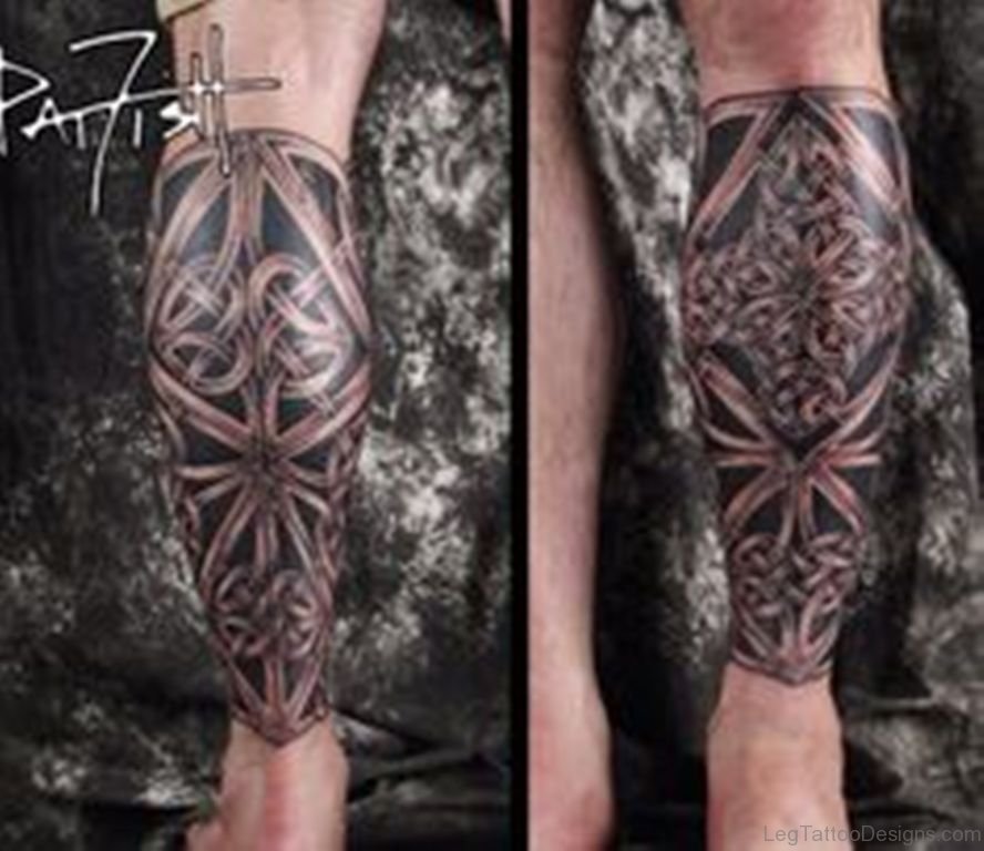 celtic leg tattoos for men