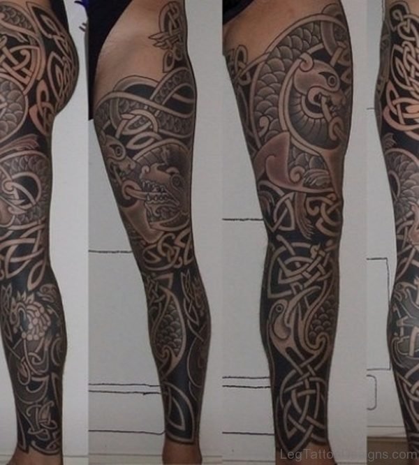 Celtic Tattoo On Leg