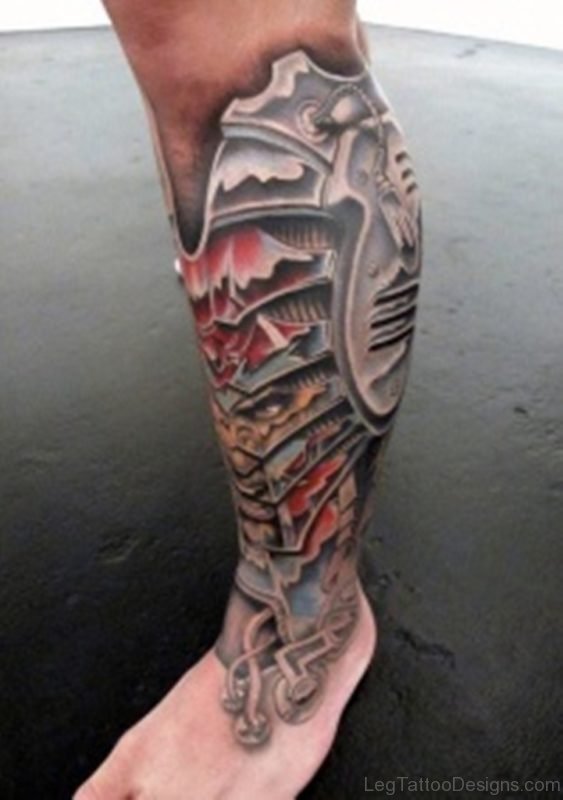 Colored Biomechanical Tattoo 1