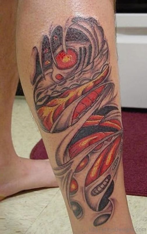 Colored Biomechanical Tattoo