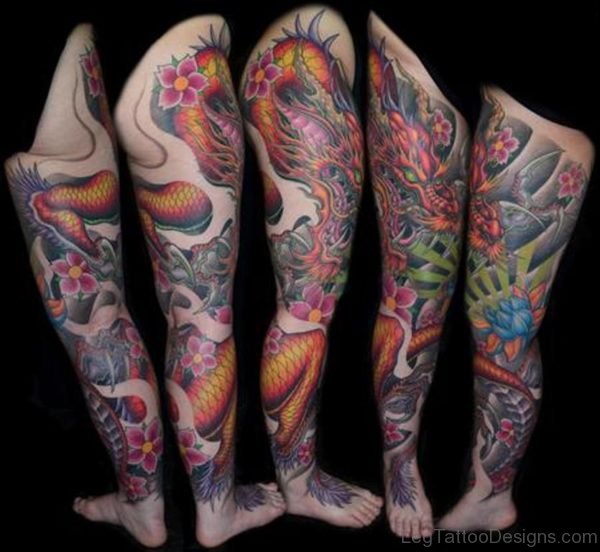 Colored Dragon Tattoo Design