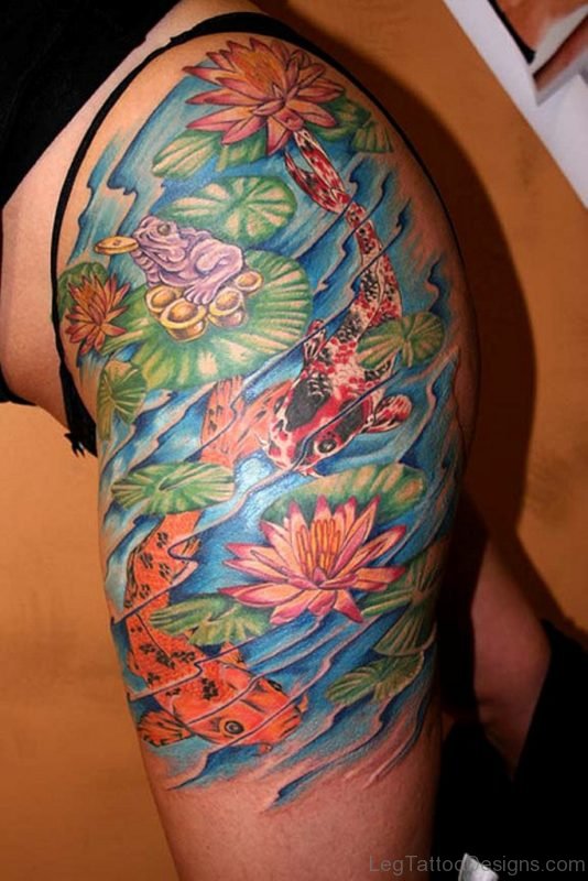 Colored Koi Fish Tattoo