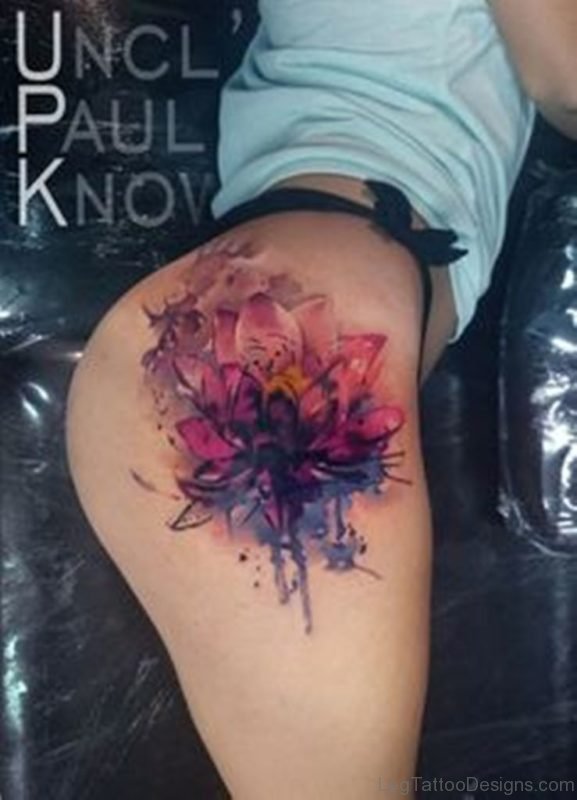 Colored Lotus Tattoo