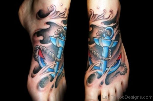 Colorful Anchor Tattoo