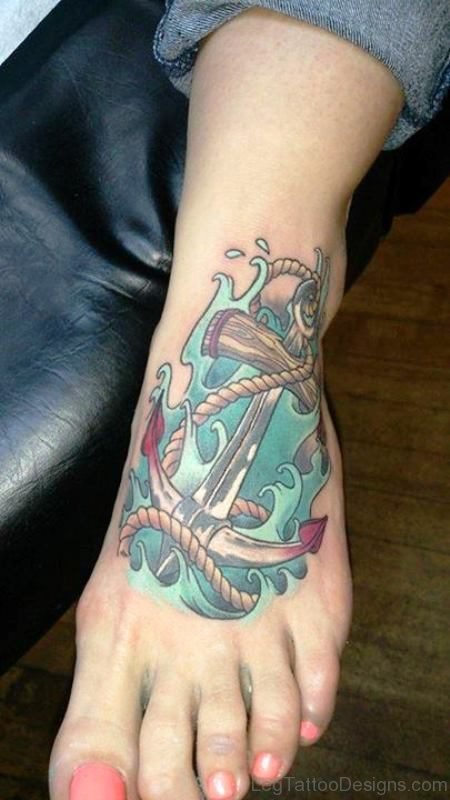 Colorful Anchor Tattoo Image