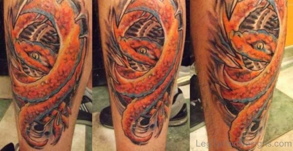 Colorful Biomechanical Tattoo