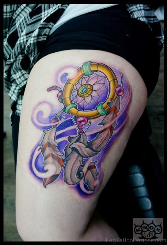 Colorful Dreamcatcher Tattoo