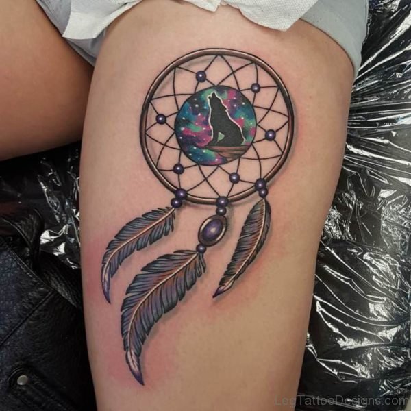 Colorful Dreamcatcher Tattoo Design