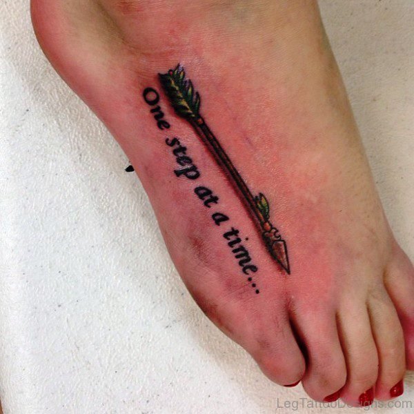 Cool Arrow Tattoo With Wordings