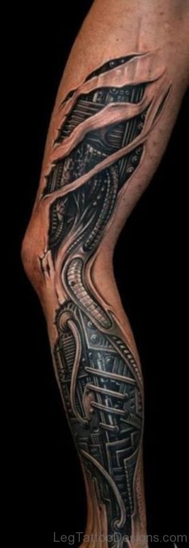 Cool Biomechanical Tattoo