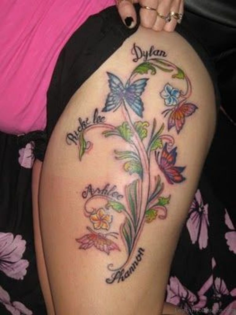 71 Outstanding Butterfly Tattoos On Thigh