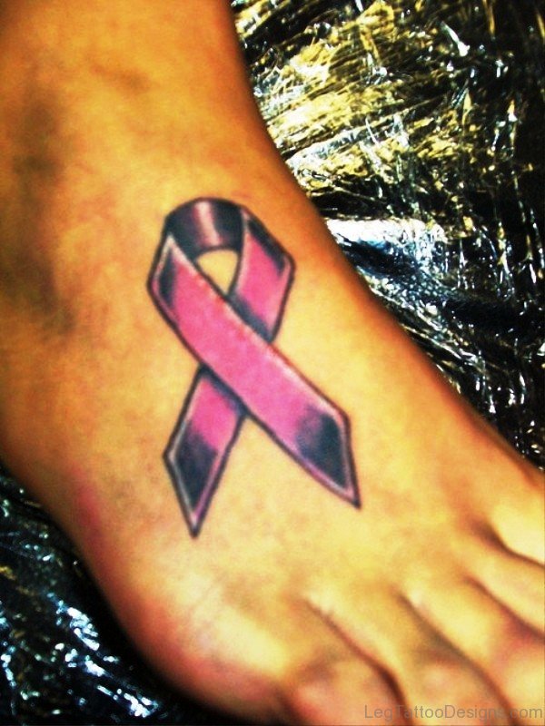 Cool Cancer Ribbon Tattoo Design