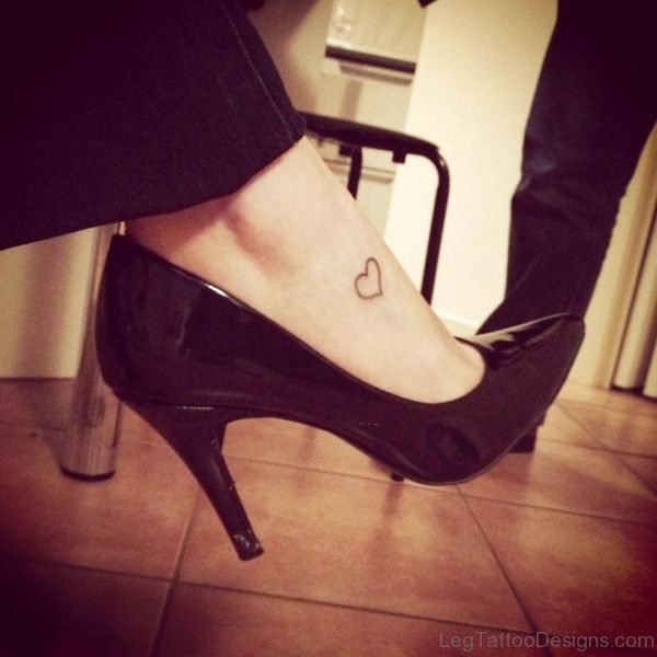 Cool Heart Tattoo On Foot