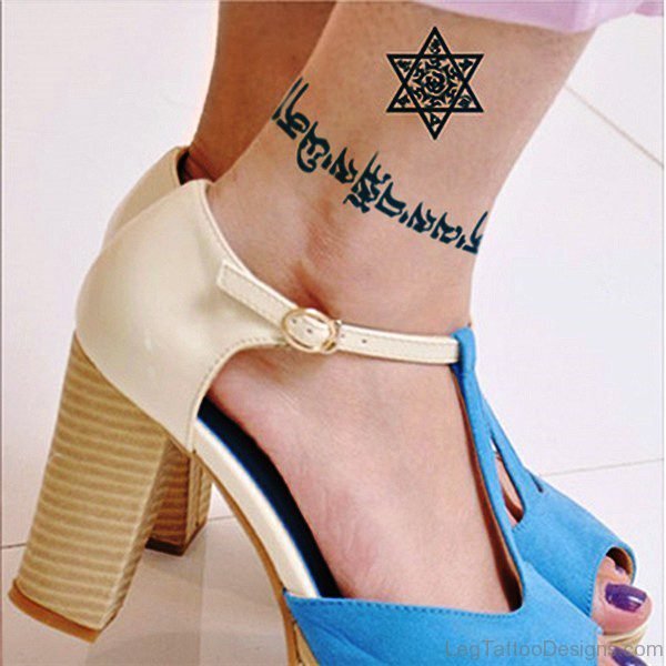 Cool Star Tattoo On Ankle