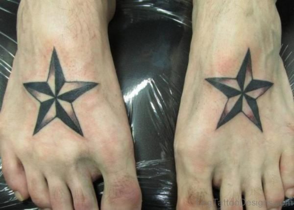 Cool Star Tattoo On Foot