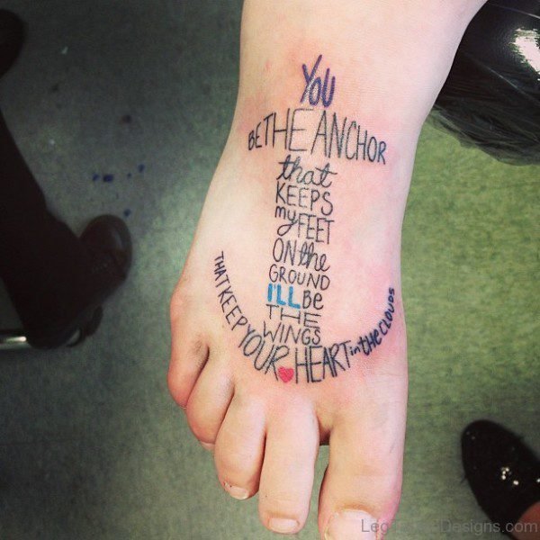 Creative Anchor Tattoo On Foot