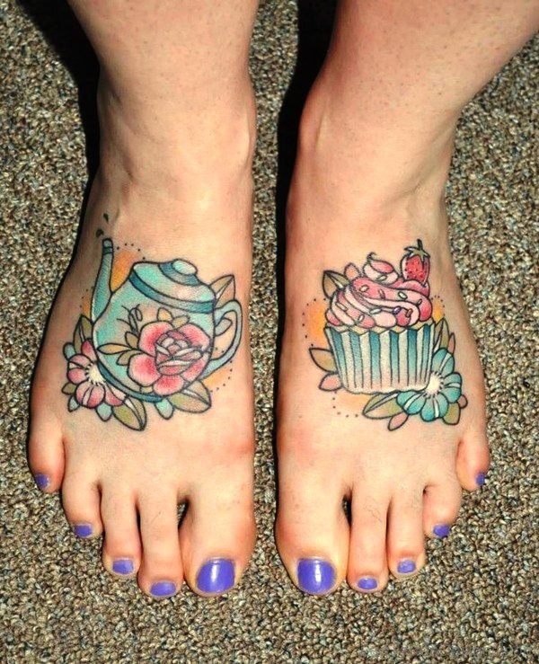 Cupcake With Flowers On Foot
