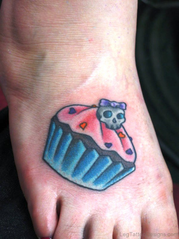 Cupcake With Little Skull On Foot