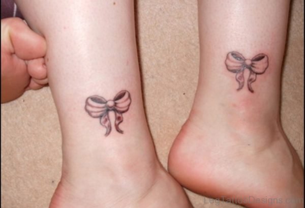Cute Bow Tattoo On Ankle