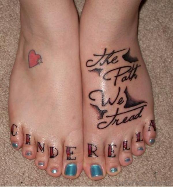 74 Loving Heart Tattoos On Foot.