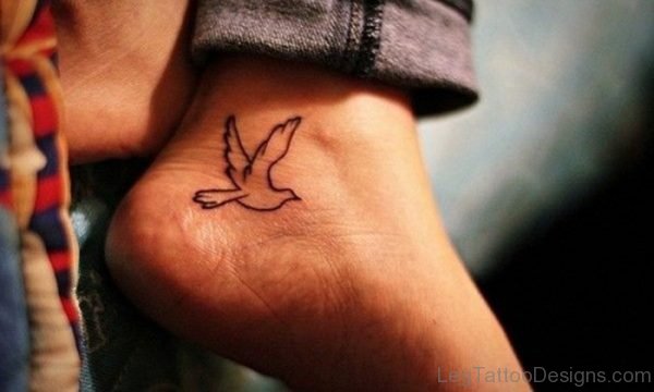 Cute Small Bird Tattoo On Foot