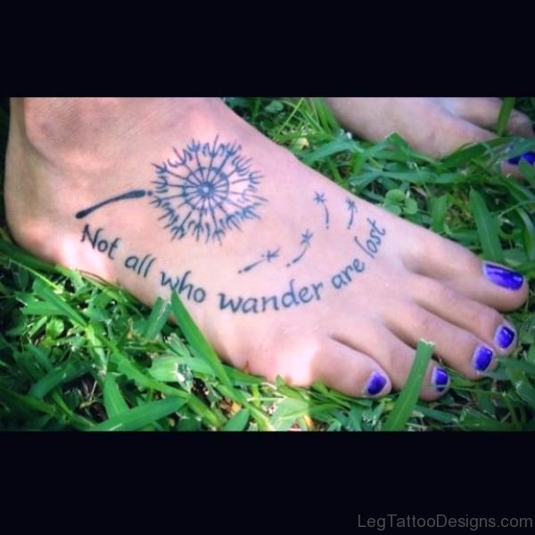 Dandelion With Quote On Foot