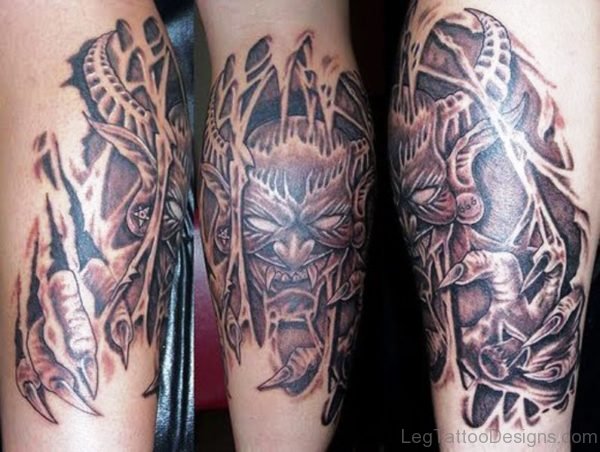 Dark Biomechanical Evil Tattoo