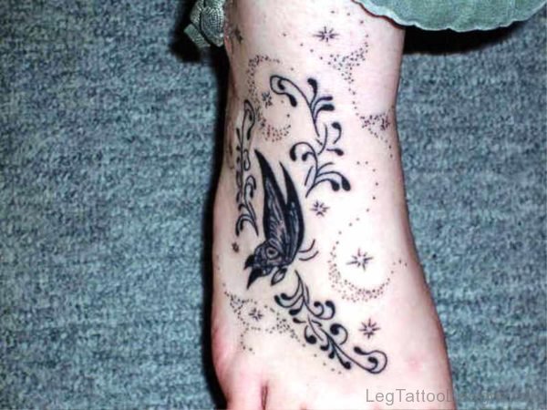Dazzling Butterfly Tattoo On Foot