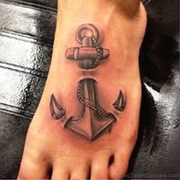 Delightful Anchor Tattoo On Foot