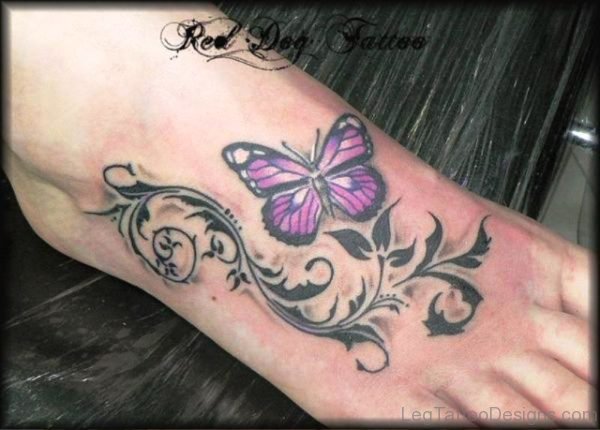 Delightful Butterfly Tattoo On Foot