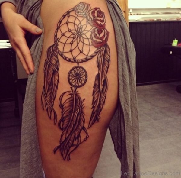 Dreamcatcher Tattoo On Hip