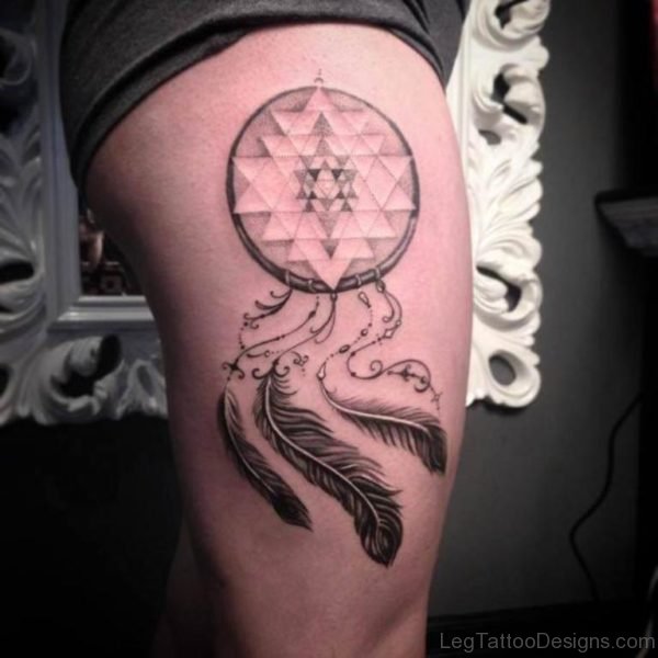 Dreamcatcher Tattoo Thigh Woman