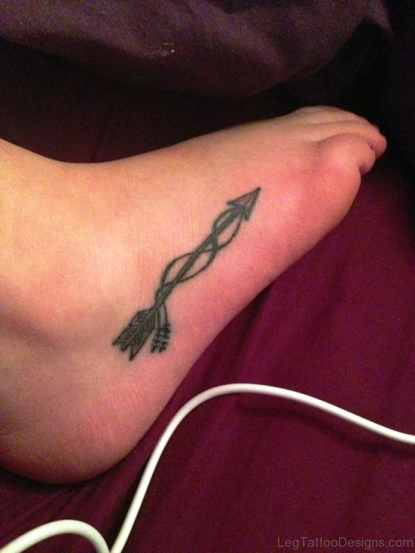 Elegant Arrow Tattoo On Foot