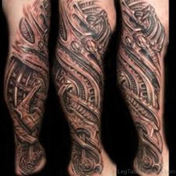 Elegant Biomechanical Tattoo