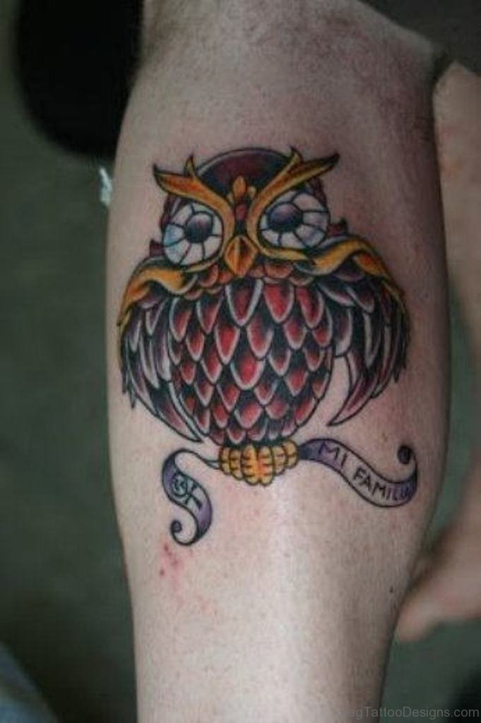 73 Marvelous Owl Tattoos On Leg