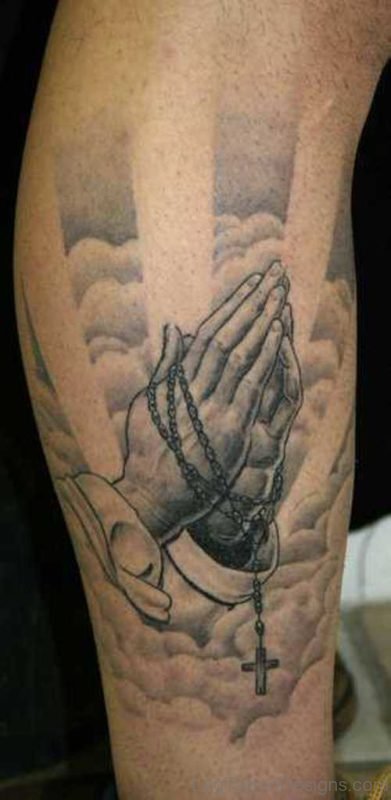Elegant Praying Hands Tattoo
