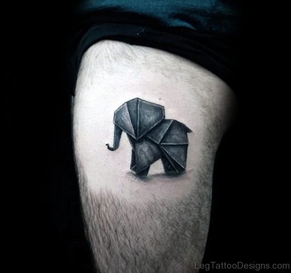 Elephant Tattoo On Thigh For Men