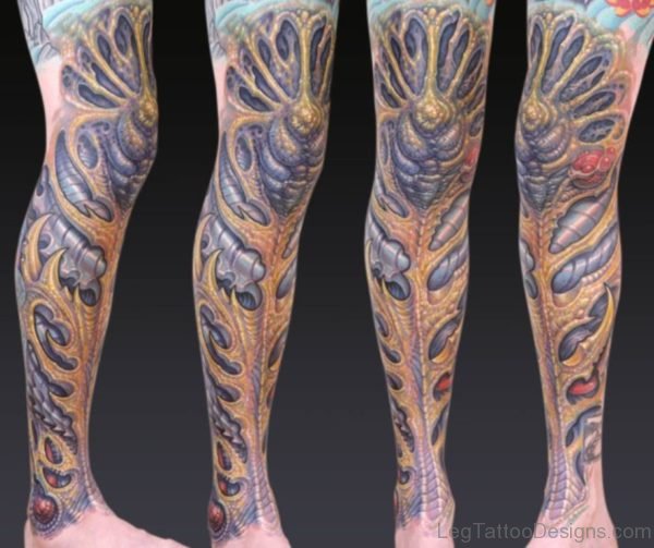 Excellent Biomechanical Tattoo Design