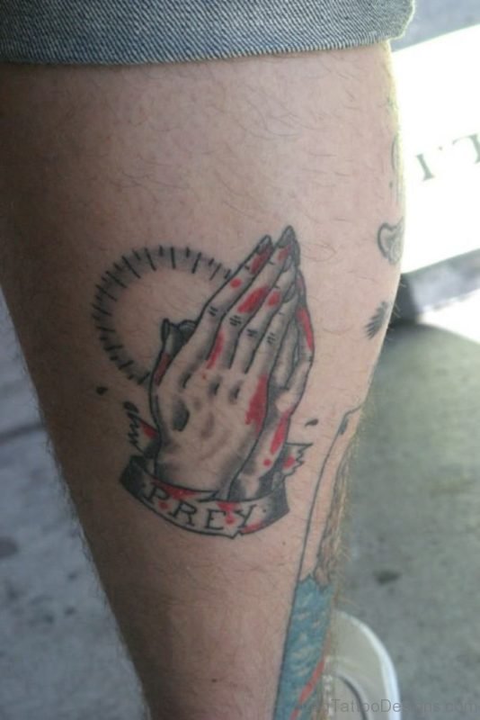 Excellent Praying Hands Tattoo