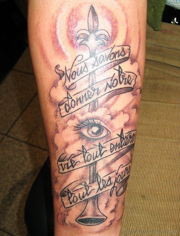 Eye Tattoo On Calf