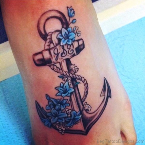 Fabulous Anchor Tattoo On Foot