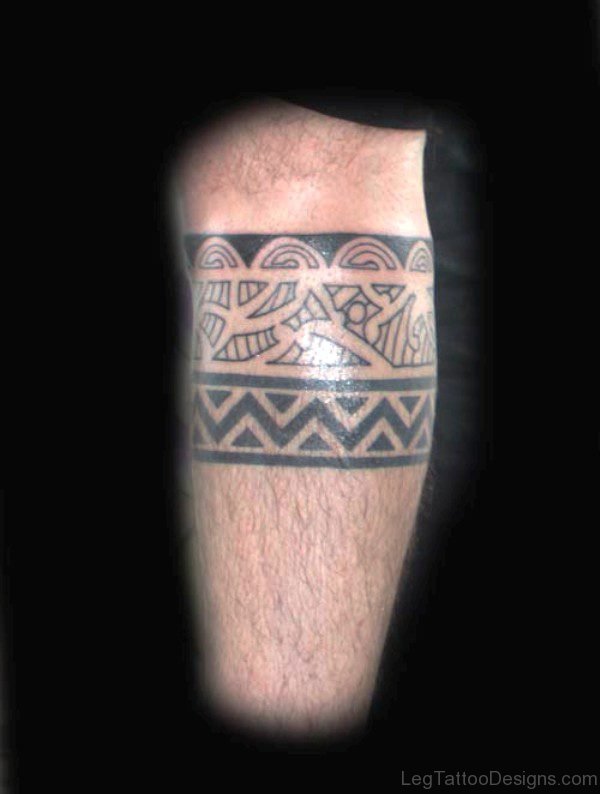 Fabulous Band Tattoo On Leg