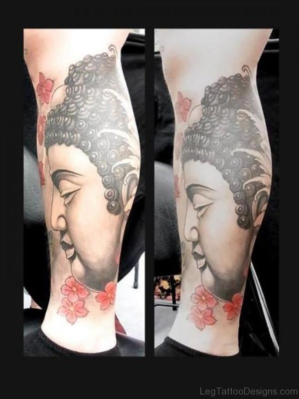 Fabulous Buddha Tattoo On Leg
