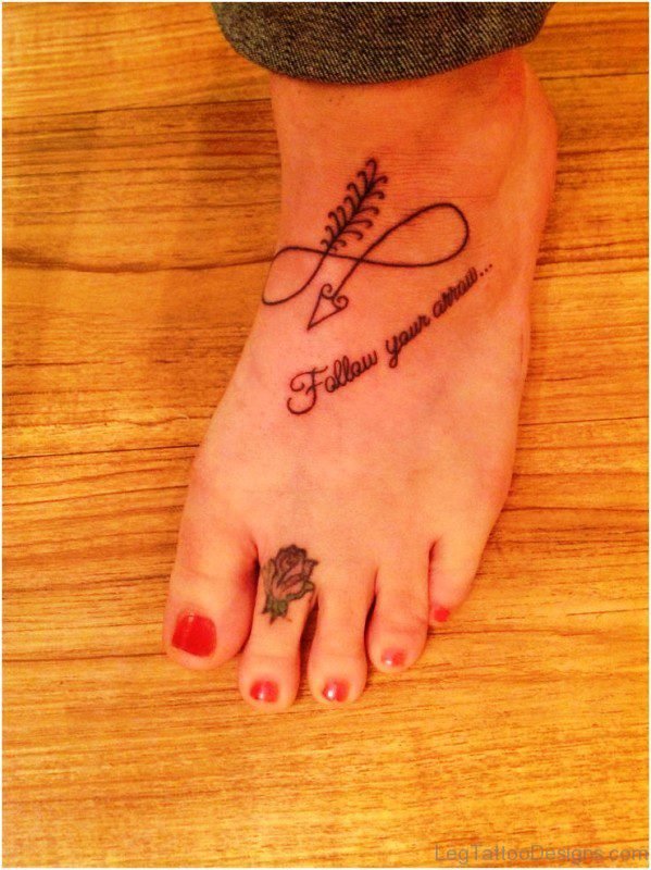 Fantastic Arrow Tattoo On Foot