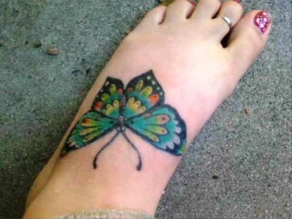 Fantastic Butterfly Tattoo On Foot