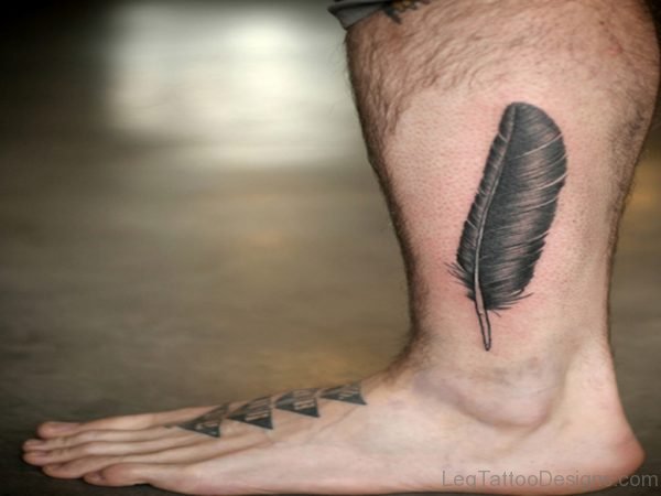 Feather Leg Tattoo